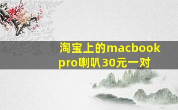 淘宝上的macbook pro喇叭30元一对